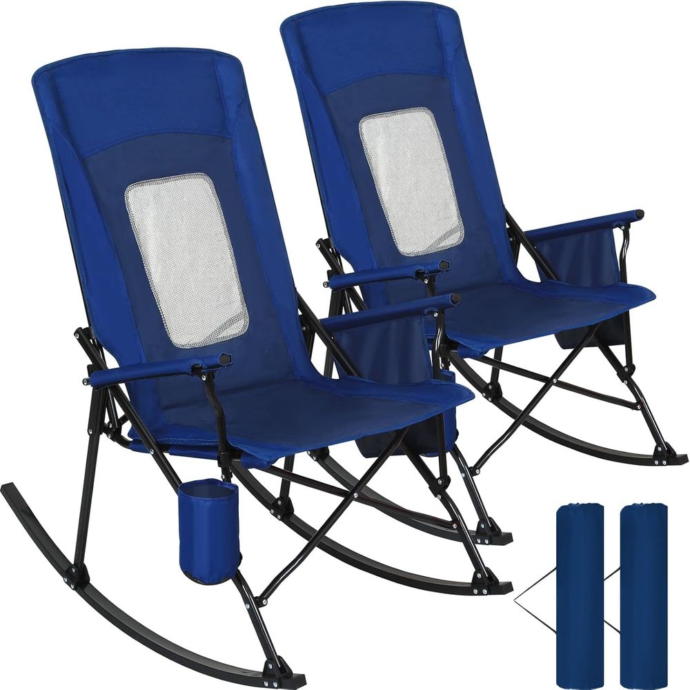 Outdoor Camping Rocker - Durable 400lbs Capacity Rocking Camping Chair,