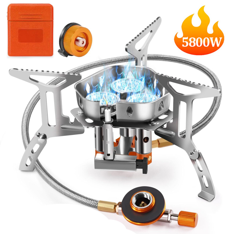 Outdoor Gas Camping Oven - 5800W High-Power Camping Gas Stove, Windproof