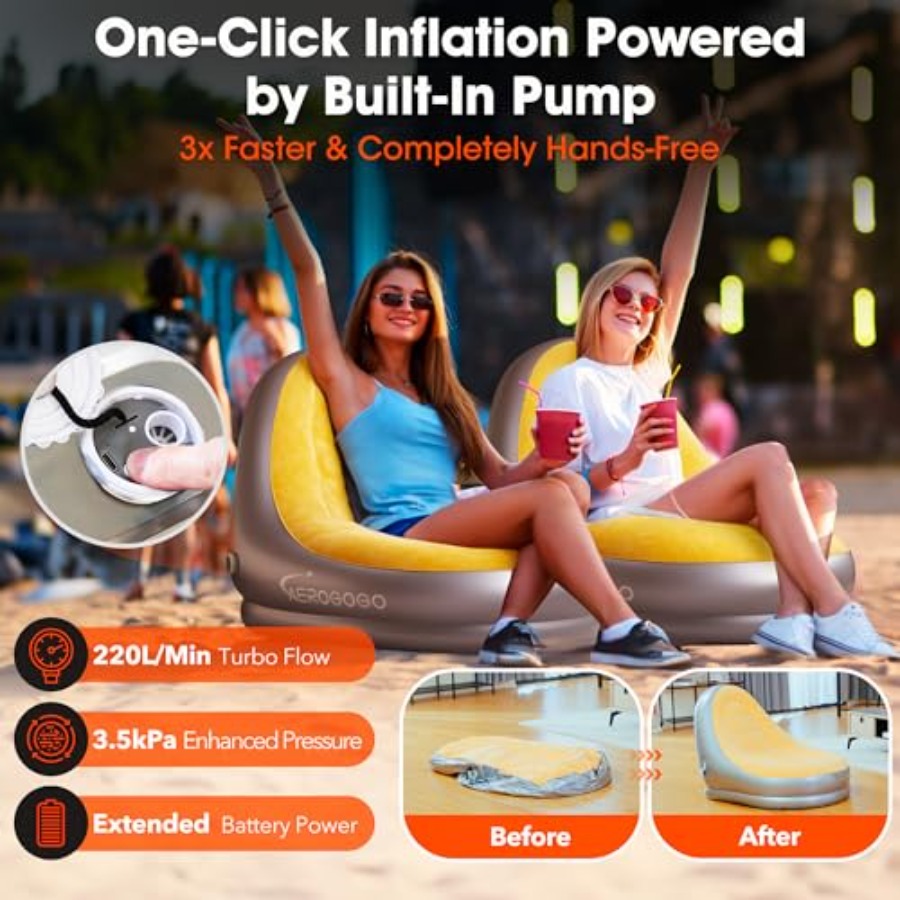 Inflatable Chair with Built-in - Outdoor Camping Chairs review and price