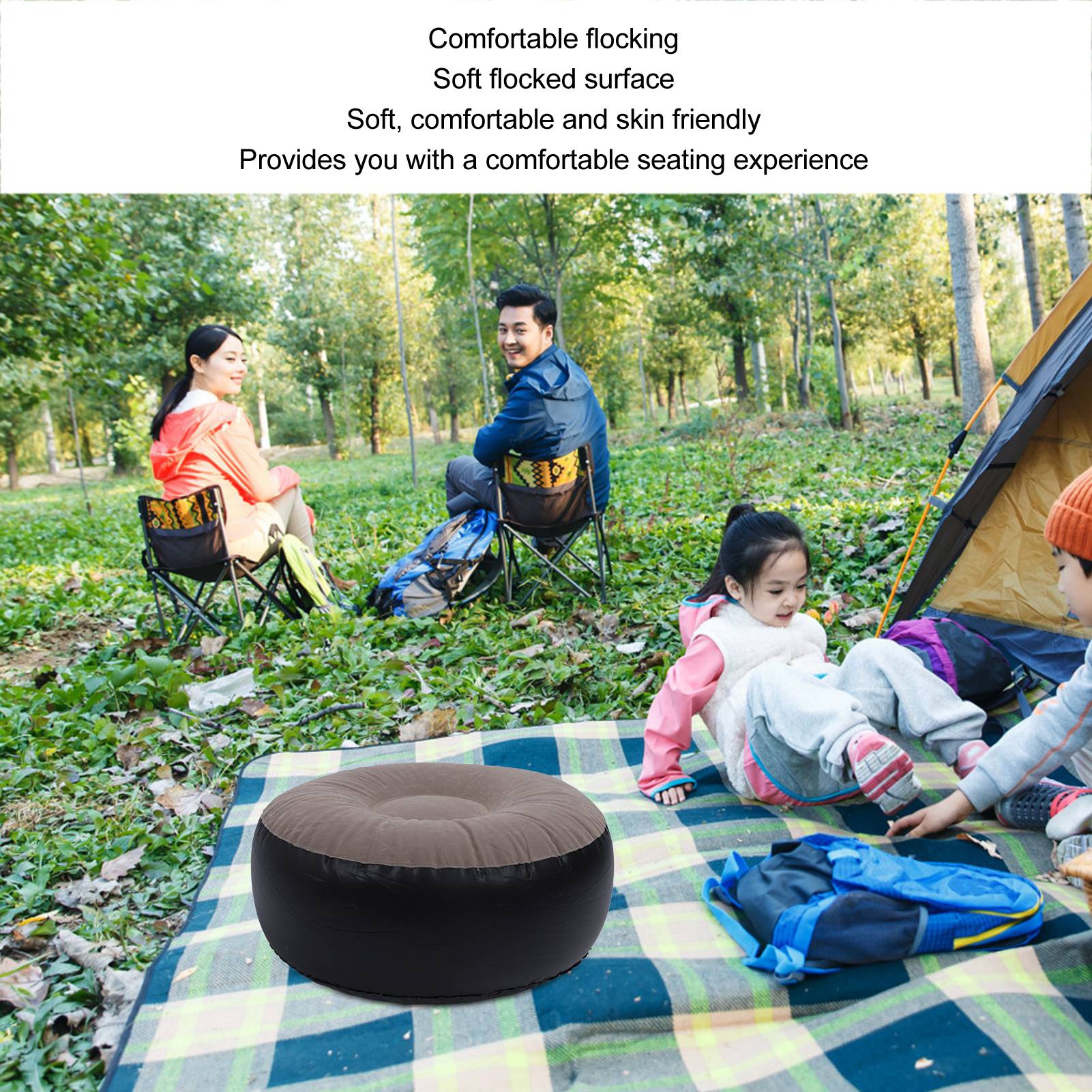 Inflatable Flocking Stool Mult - Outdoor Camping Furniture review and price