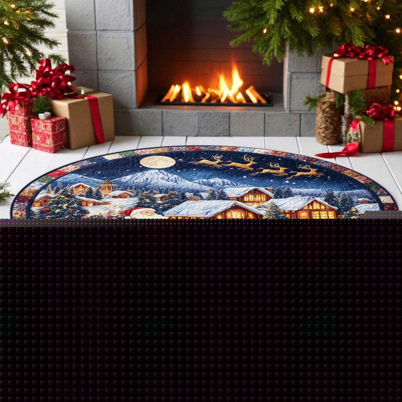 Santa Sleigh Christmas Round D - Outdoor Camping Decor Ideas review and price