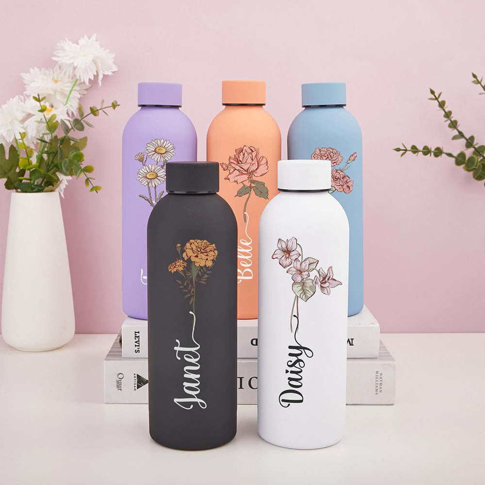 Customized floral water bottle - Vacuum Insulated Flask review and price