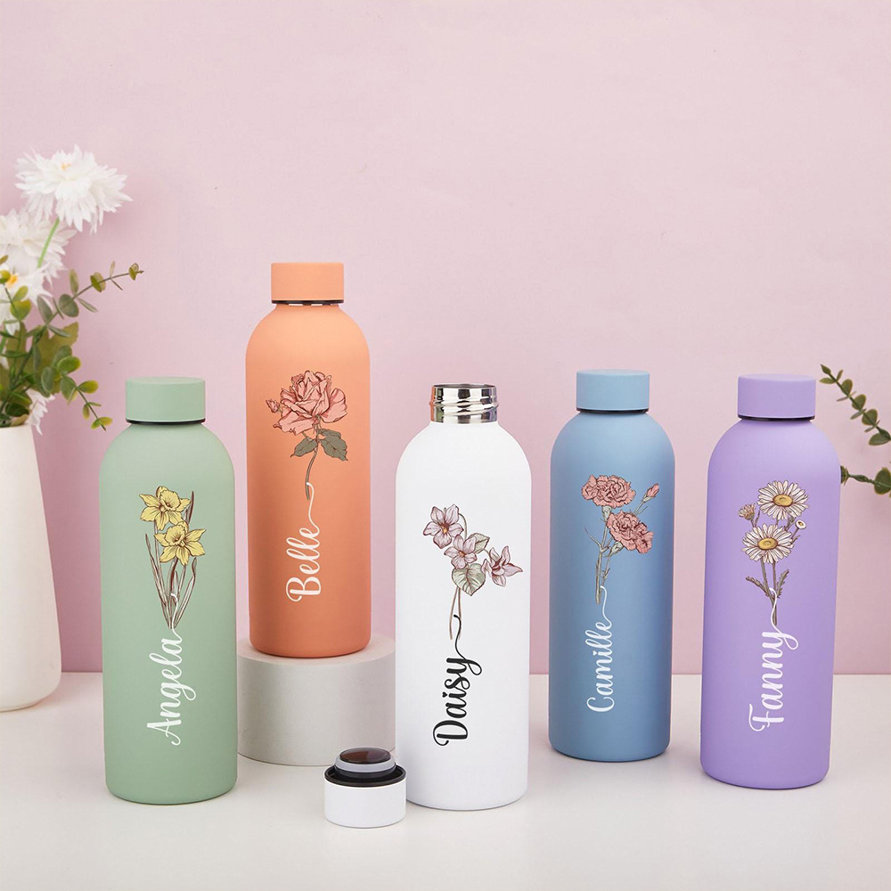 Customized floral water bottle - Vacuum Insulated Flask review and price