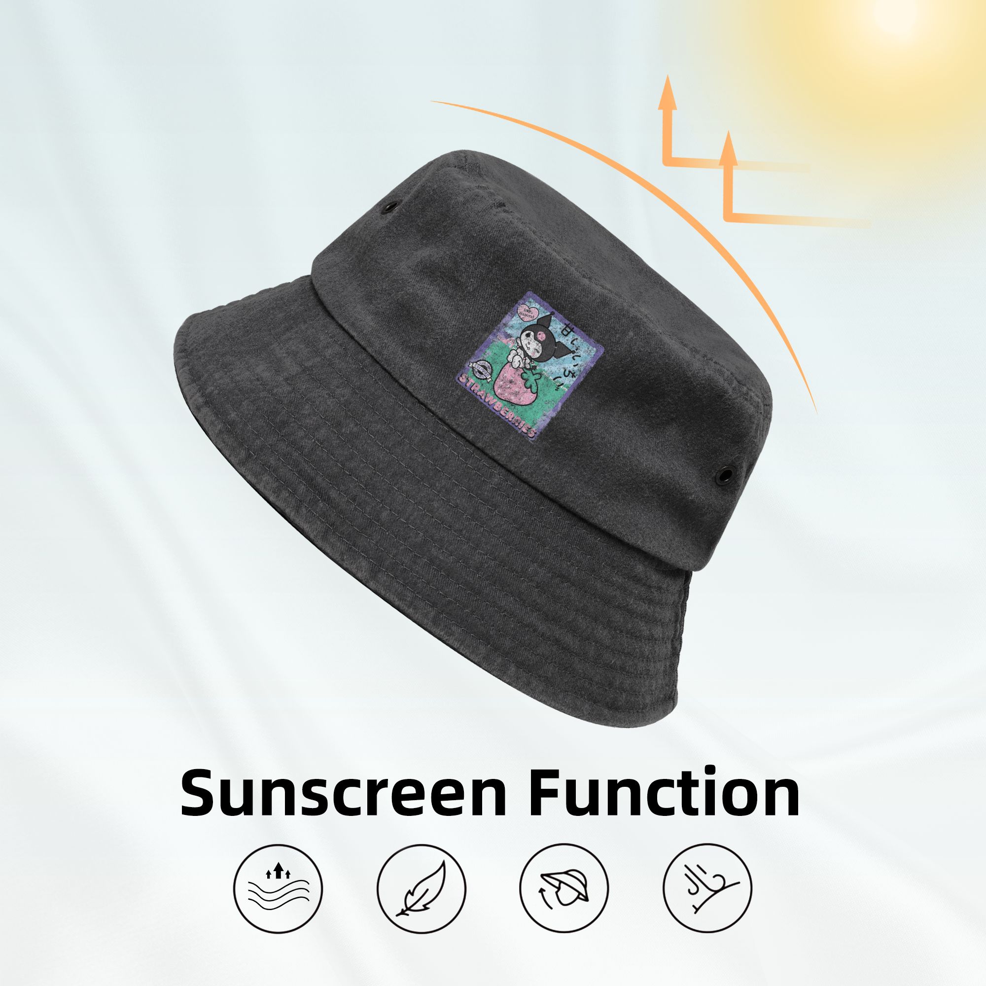 Woman Bucket Hat Kuromi Strawb - Outdoor Camping Ideas For Adults review and price
