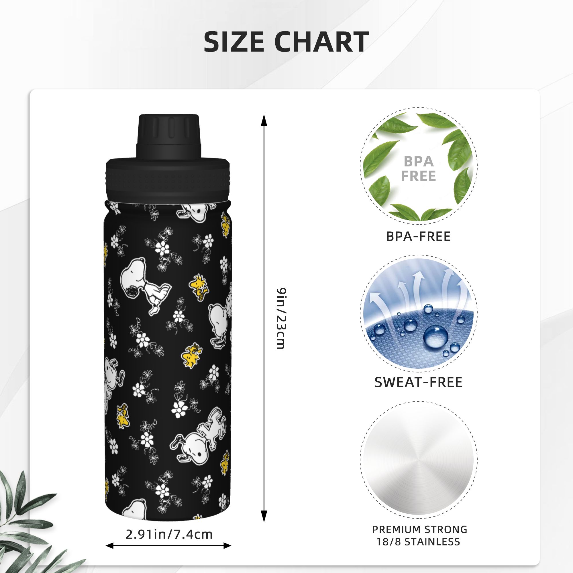 Snoopy Woodstock Fun Flowers 1 - Vacuum Insulated Flask review and price