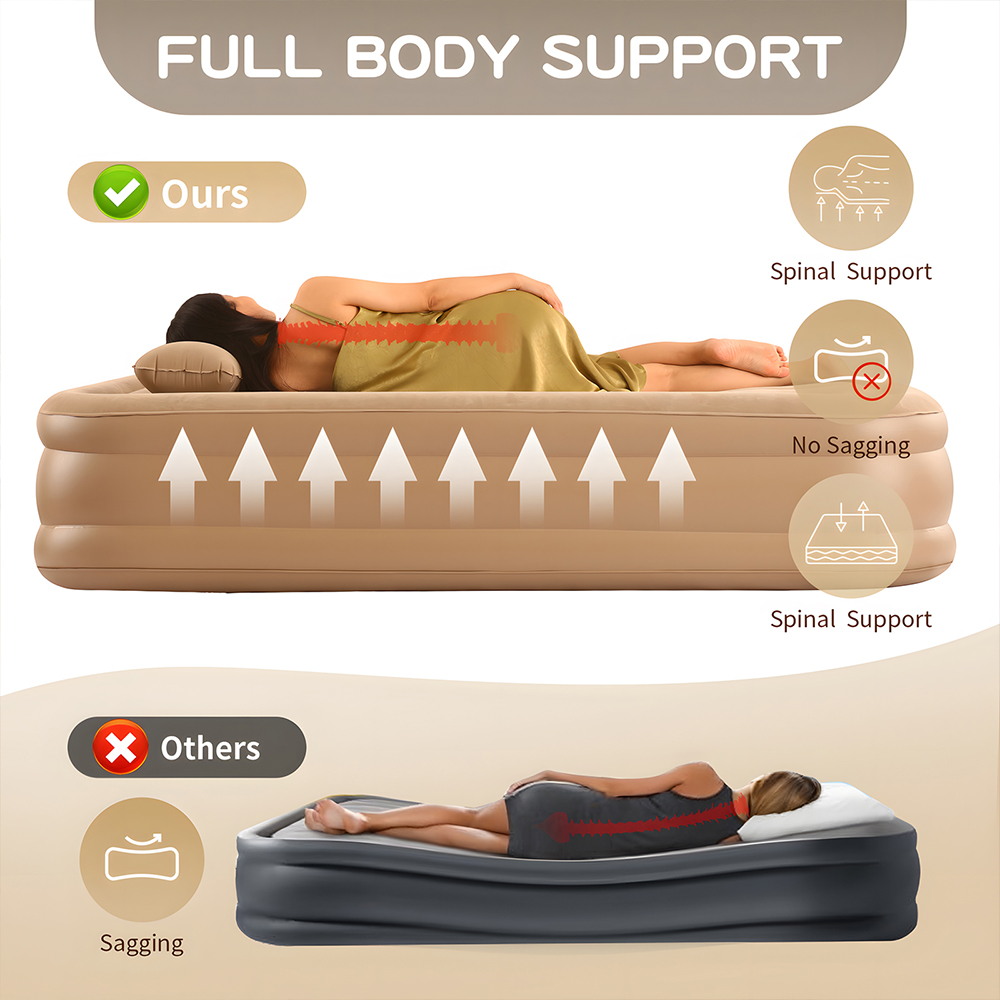 Queen Air Mattress with Built  - Outdoor Camping Furniture review and price