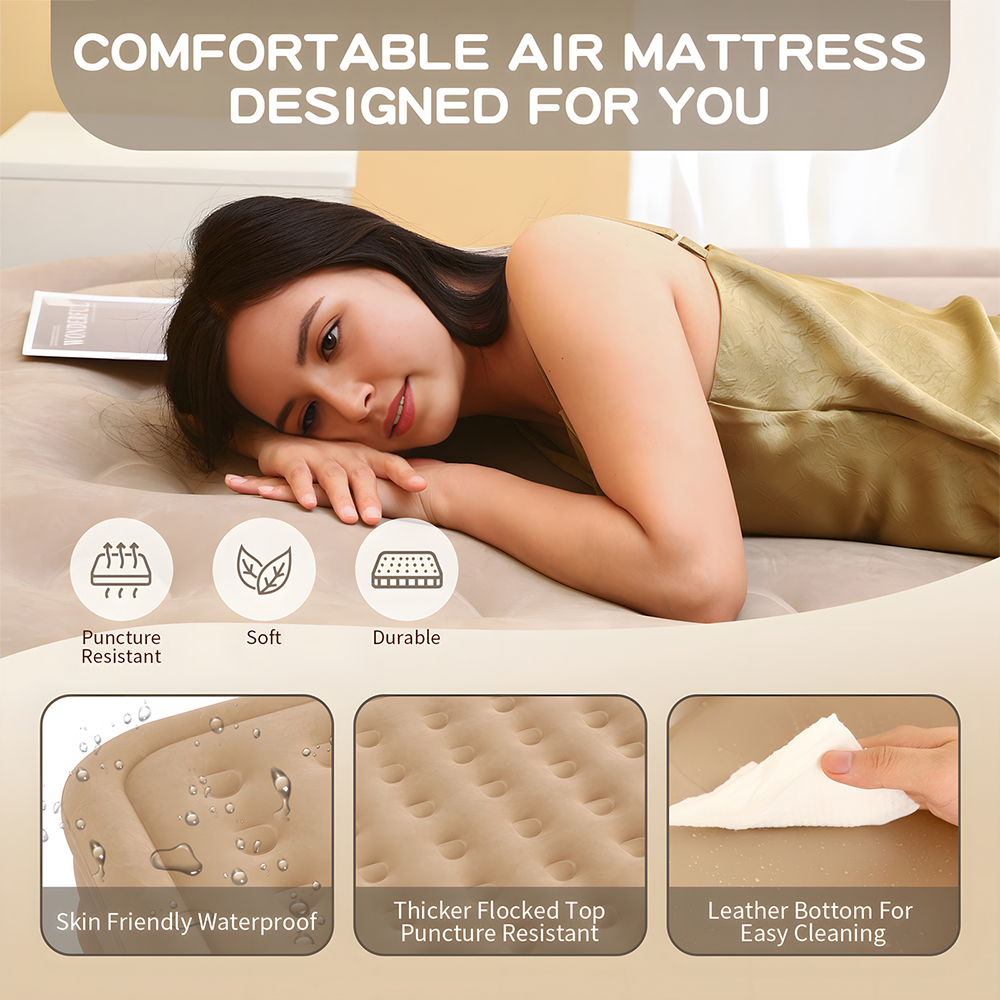 Queen Air Mattress with Built  - Outdoor Camping Furniture review and price