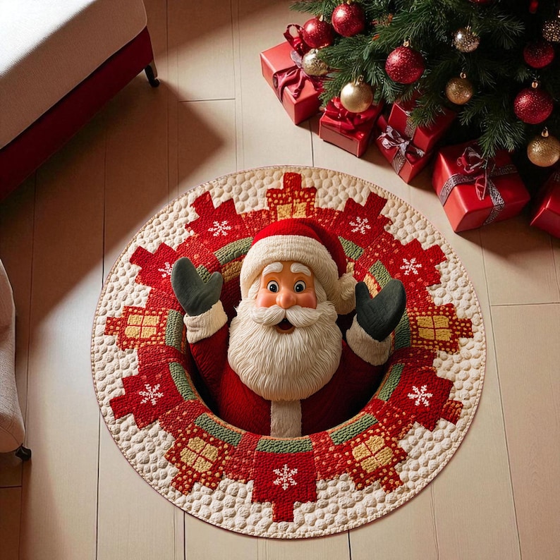 Christmas Santa Claus Round Do - Outdoor Camping Decor Ideas review and price