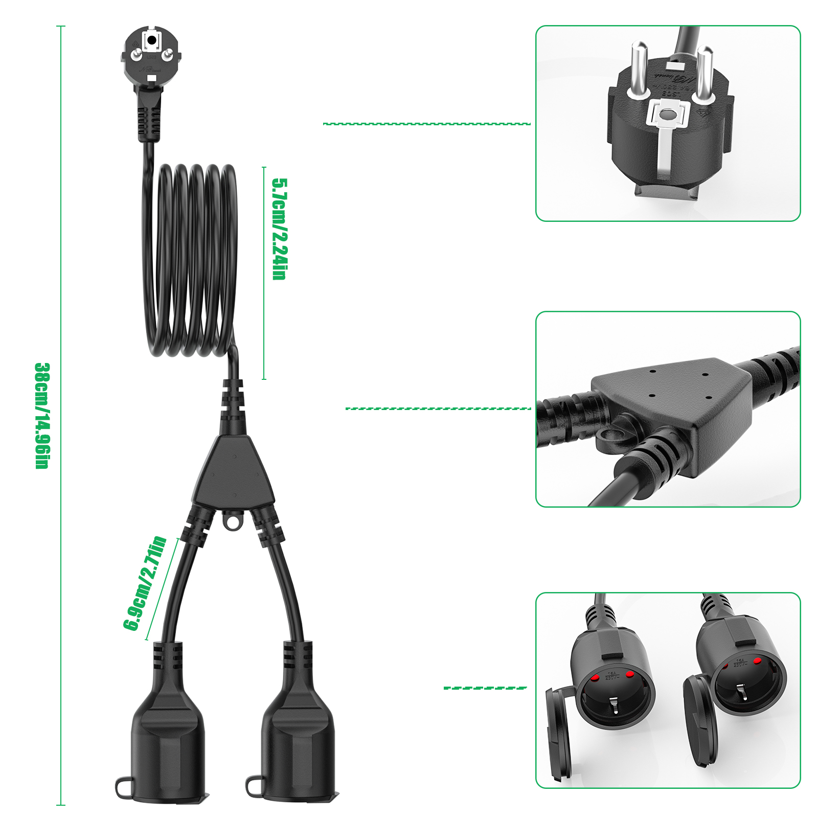 European Power Cord Extension  - Outdoor Camping Extension Cord review and price