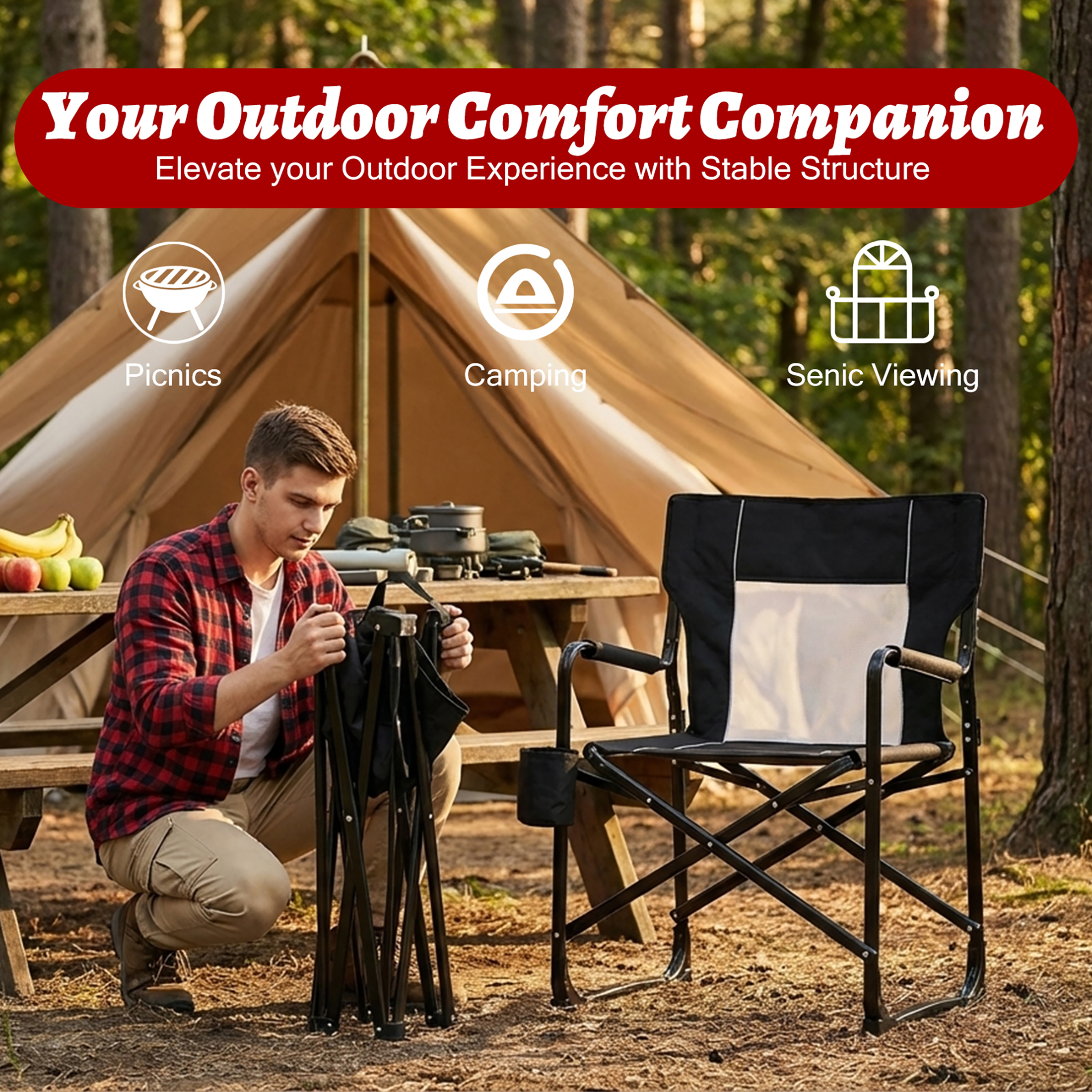 JHK Outdoor Folding Rocking Ch - Outdoor Camping Rocker review and price
