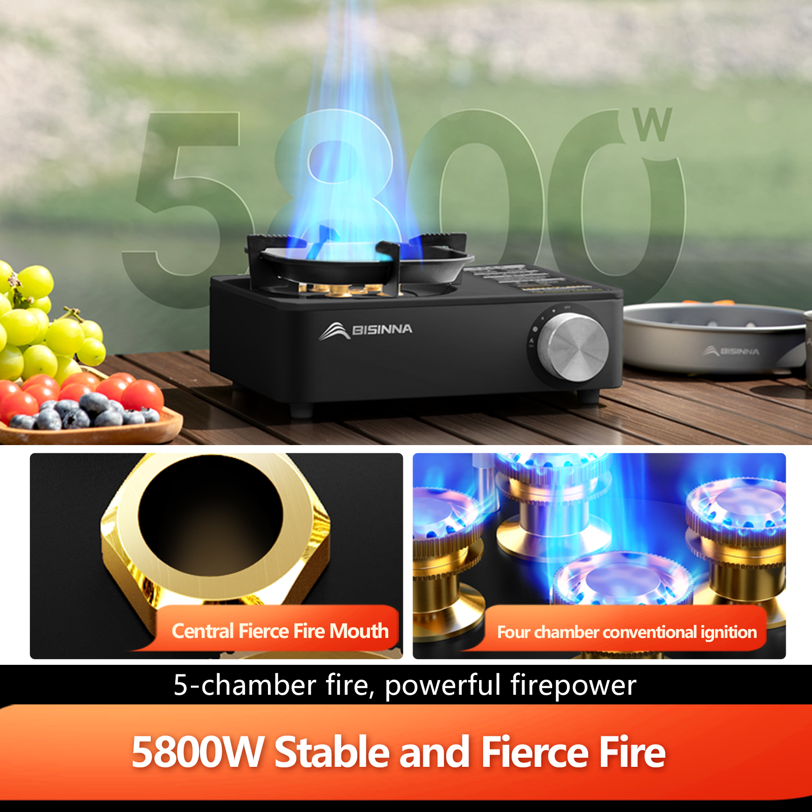 BISINNA Camping Gas Stove 5800 - Outdoor Gas Camping Oven review and price