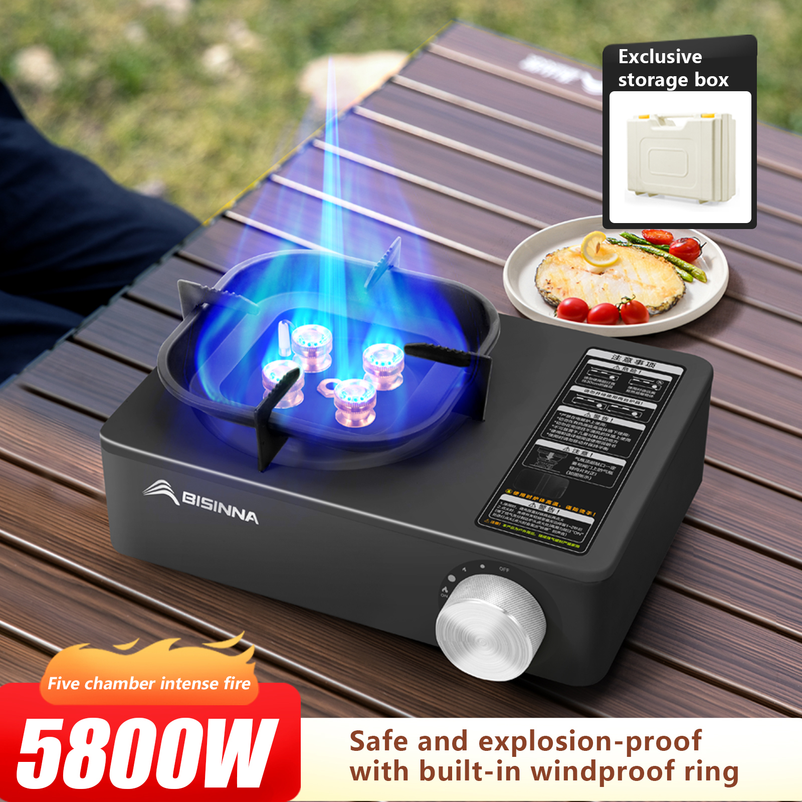 BISINNA Camping Gas Stove 5800 - Outdoor Gas Camping Oven review and price