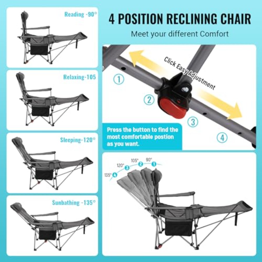 Outdoor 2-in-1 reclining campi - Outdoor Camping Chairs review and price