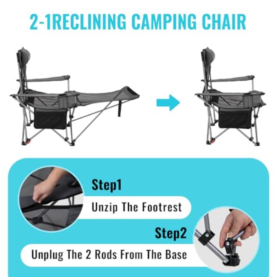 Outdoor 2-in-1 reclining campi - Outdoor Camping Chairs review and price