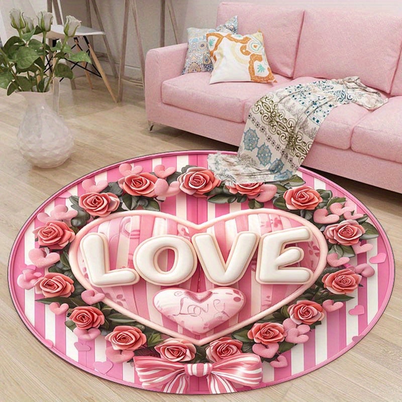Floral Couple Round Mat, Non-S - Outdoor Camping Decor Ideas review and price