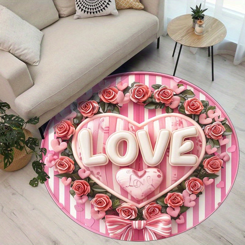 Floral Couple Round Mat, Non-S - Outdoor Camping Decor Ideas review and price