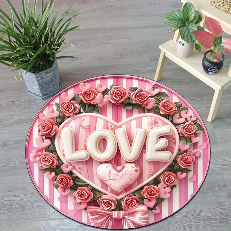 Floral Couple Round Mat, Non-S - Outdoor Camping Decor Ideas review and price