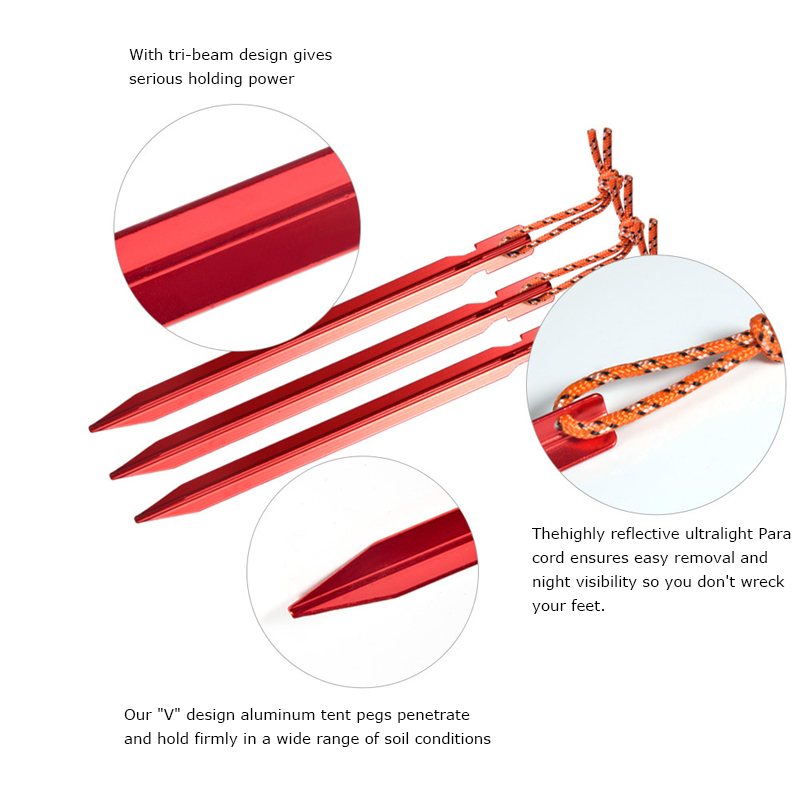 10Pcs/lot 18cm Aluminum Alloy  - Outdoor Camping Extension Cord review and price