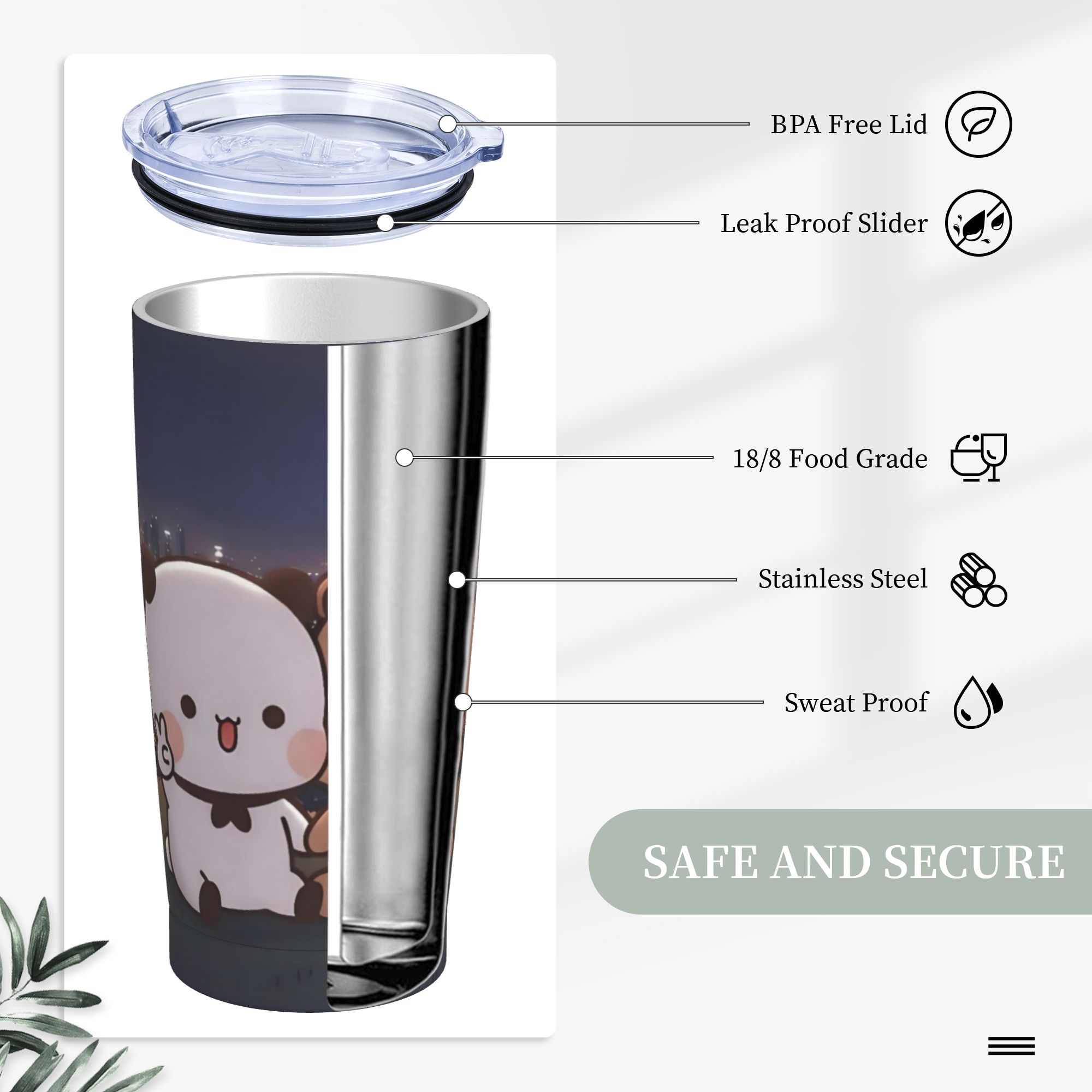 Happy Bubu and Dudu Bear Tumbl - Vacuum Insulated Flask review and price