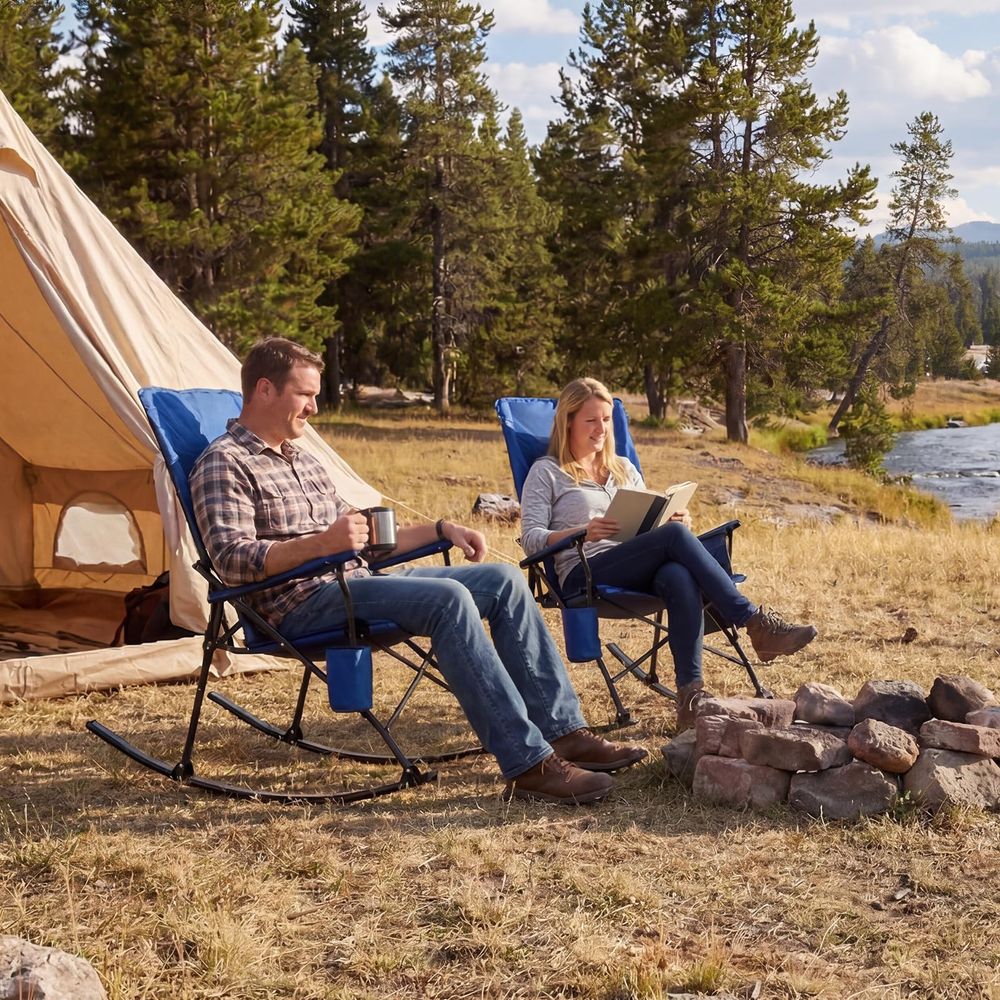 2 Pack Rocking Camping Chair f - Outdoor Camping Rocker review and price